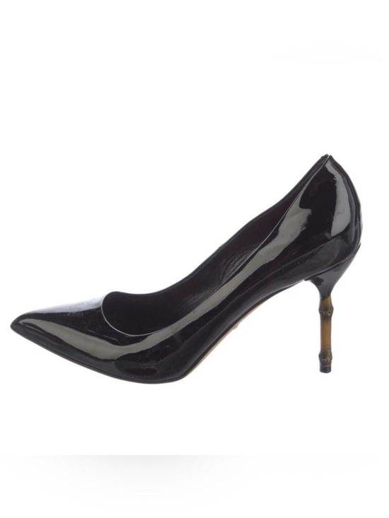 Gucci Shoes - Gucci Bamboo Heel Patent Leather Pumps Black Size 10 IT 40